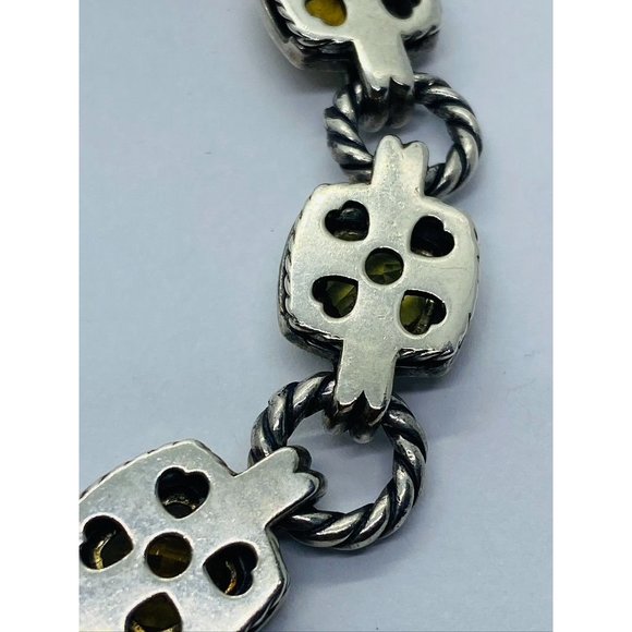 David Yurman Citrine Stones Albion Cable Bracelet Sterling 18K - Picture 7 of 13